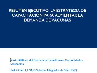 Cover of report showing Spanish title and USAID logo