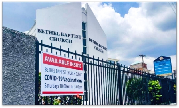 A sign advertising Bethel Baptist's vaccination services. (Photo: Bethel Baptist Church)