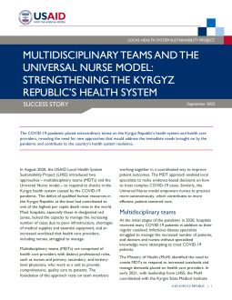 Multidisciplinary Teams and the Universal Nurse Model Strengthening the Kyrgyz Republic's Health System