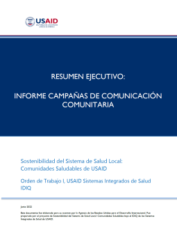 Resumen Ejeuctivo: Informe campañas de comunicación comunitaria