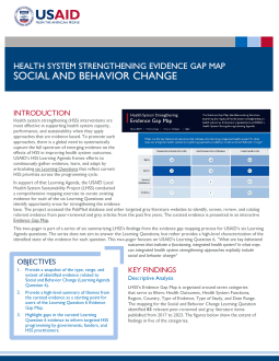 Health System Strengthening Evidence Gap Map: Social and Behavior Change