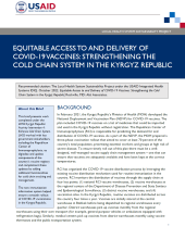 Equitable Access to and Delivery of COVID-19 Vaccines: Strengthening the Cold Chain System in the Kyrgyz Republic