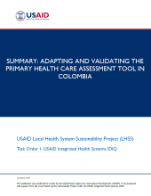 Summary Adapting and Validating the Primary Health Care Assessment Tool in Colombia
