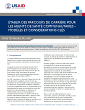 chw establishing career pathway French