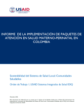 Informe de la Implementación de Paquetes de Atención en Salud Materno-Perinatal en Colombia