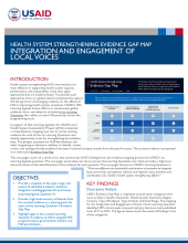 Health System Strengthening Evidence Gap Map Integration and Engagement of Local Voices
