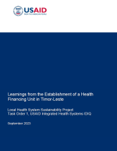Learnings from the Establishment of a Health Financing Unit in Timor-Leste