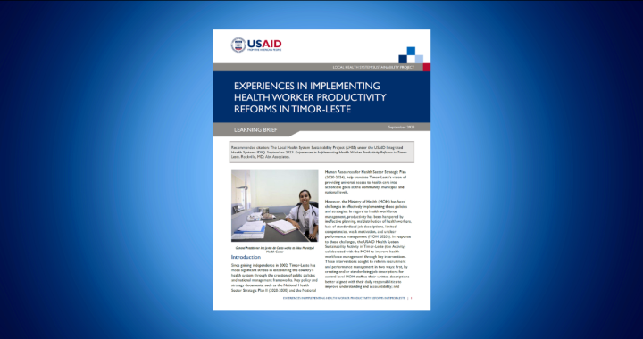 Experiences in Implementing Health Worker Productivity Reforms in Timor-Leste