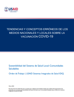 Cover of report showing Spanish title and USAID logo