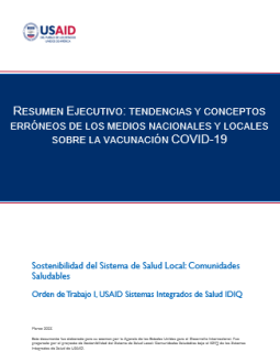 Cover of report showing title in Spanish and USAID logo