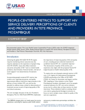 People-Centered Metrics to Support HIV Service Delivery: Perceptions of Clients and Providers in Tete Province, Mozambique